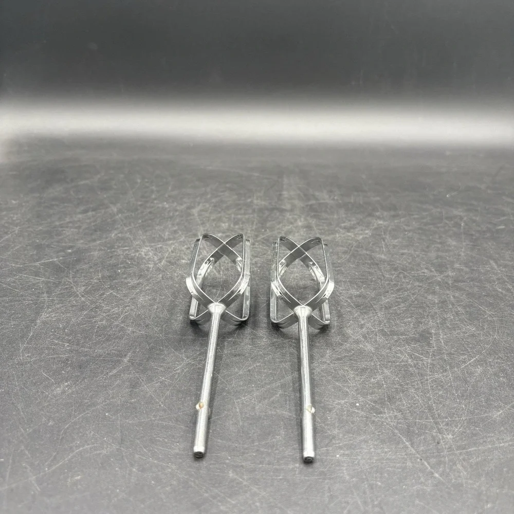 Vtg 1970s Set of 2 Hand Mixer Beaters Replacement Chrome Metal